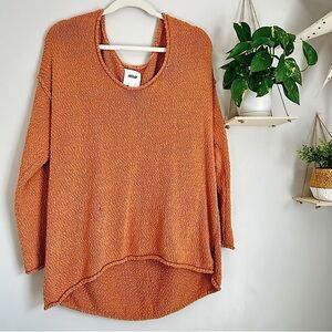 🩷AERIE AMERICAN EAGLE BURNT FALL ORANGE KNIT LONG SLEEVE SWEATER SIZE MEDIUM